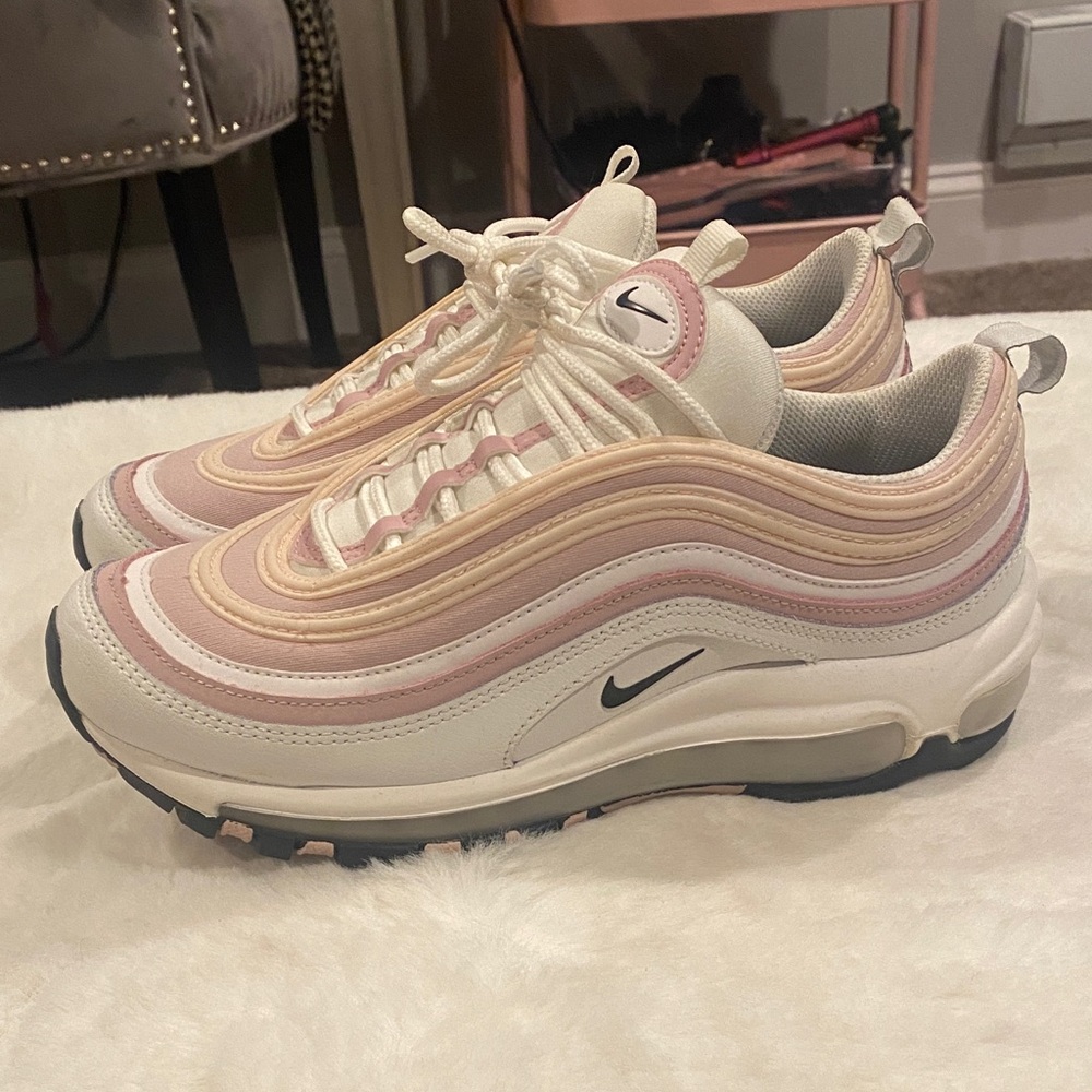 Nike air max 97 Women's Cream and Pink Sneakers pink cream spring
